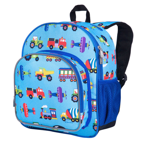 Wildkin Olive Kids Trains, Planes & Trucks Pack 'n Snack Backpack - Petit Fab Singapore