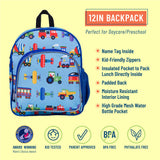 Wildkin Olive Kids Trains, Planes & Trucks Pack 'n Snack Backpack - Petit Fab Singapore