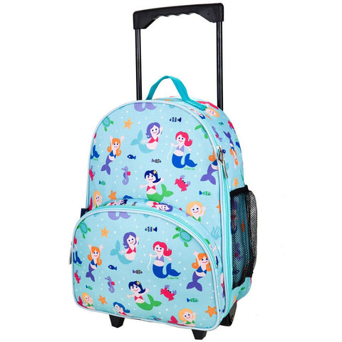 Wildkin Olive Kids Mermaid Rolling Luggage Trolley School Bag - Petit Fab Singapore