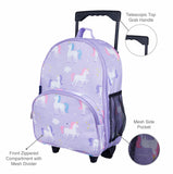 Wildkin Olive Kids Unicorn Rolling Luggage Trolley School Bag - Petit Fab