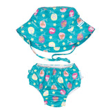 Bumkins UPF50+ Swim Diaper and Sun Hat Set - Mermaid - Petit Fab