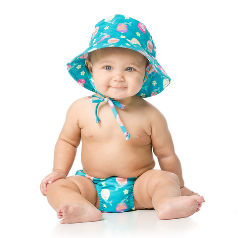 Bumkins UPF50+ Swim Diaper and Sun Hat Set - Mermaid - Petit Fab